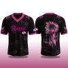 Los Angeles Rams Breast Cancer Awareness Month 2025 V neck Short Sleeve Jersey 2