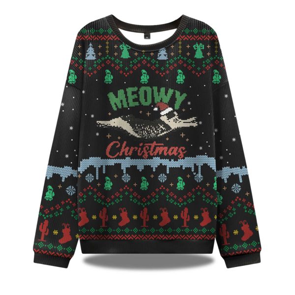 Meowy Christmas Adventure Ugly Christmas Sweater 1
