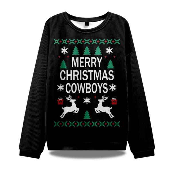 Merry Christmas Cowboys Ugly Christmas Sweater 1