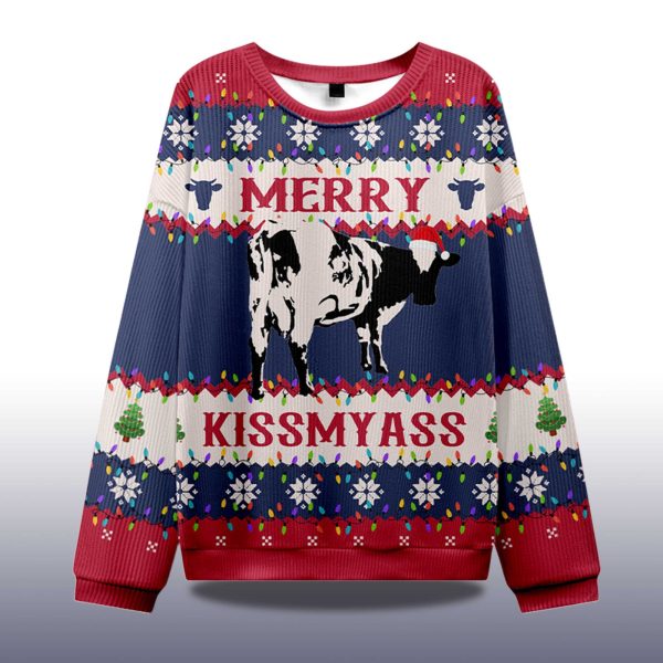 Merry Kiss My Ass Ugly Christmas Sweater 2