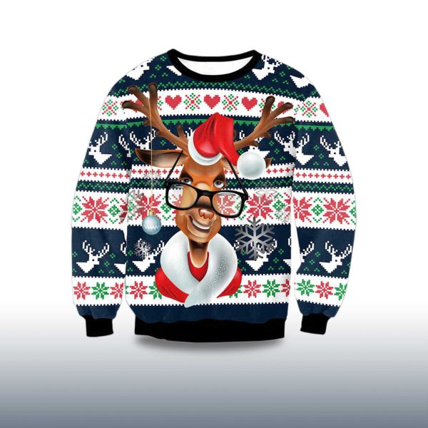 Merry Reindeer Ugly Christmas Sweater 2025 2