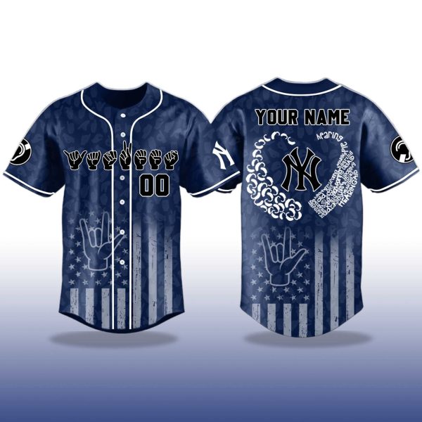 New York Yankees Deaf Hard of Hearing Awareness Day Jersey 2025 2