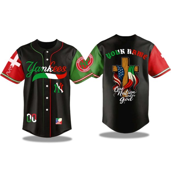 New York Yankees God One Nation Italian American Heritage 2025 Jersey