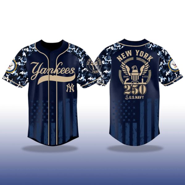 New York Yankees Honoring 250 Years of the US Navy Jersey 2025 2