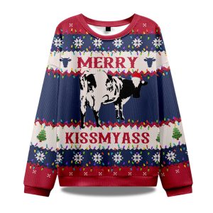 Merry Kiss My Ass Ugly Christmas Sweater 1