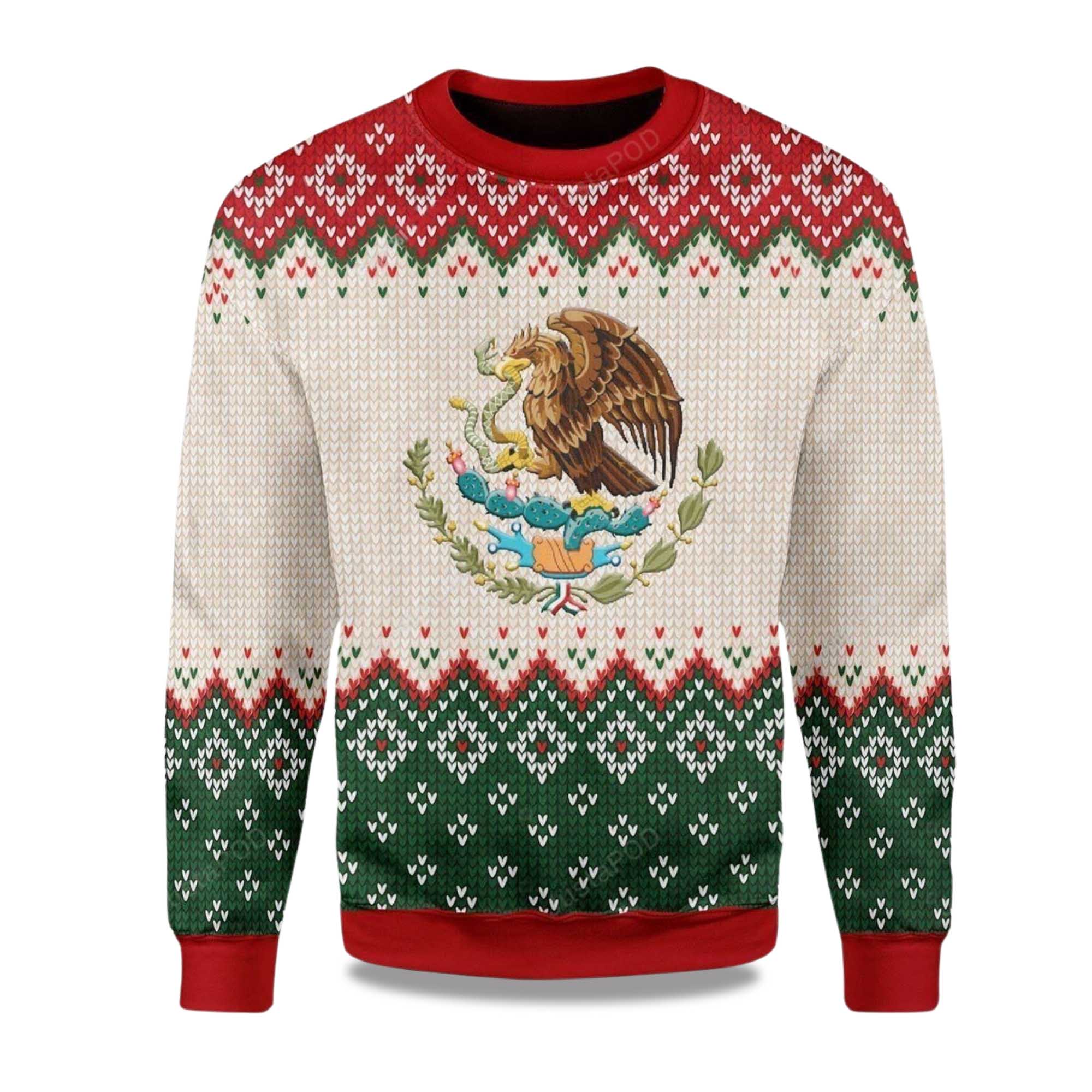 2025 Coat Of Arms Of Mexico Christmas Ugly Sweater 