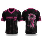 Philadelphia Eagles Breast Cancer Awareness Month V-neck Short Sleeve Jersey 2025