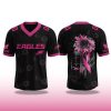 Philadelphia Eagles Breast Cancer Awareness Month V neck Short Sleeve Jersey 2025 2
