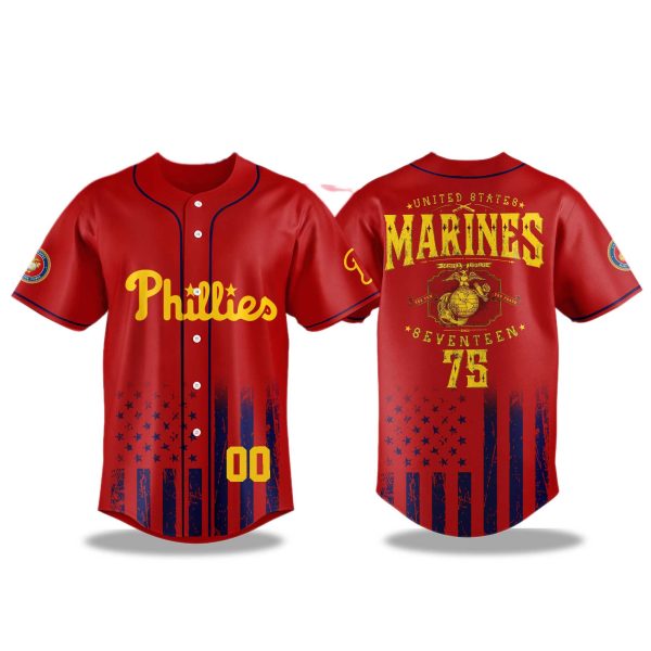 Philadelphia Phillies Marine 250th Birthday Jersey 2025 1