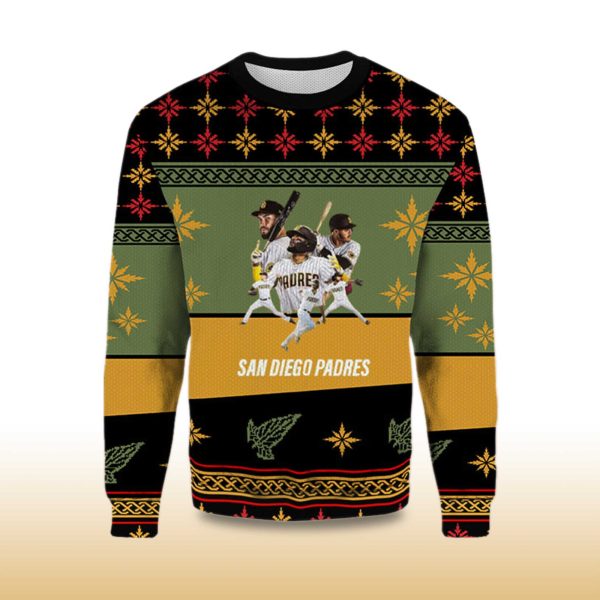 2025 San Diego Padres Media Guide Ugly Christmas Sweater