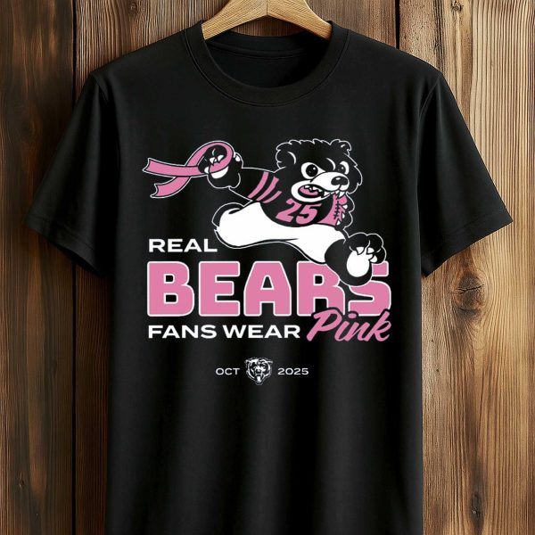 Real Bears Fans Wear Pink Breast Cancer Awareness T Shirt 1