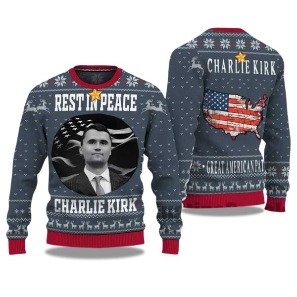Rest In Peace Charlie Kirk Ugly Christmas Sweater 2