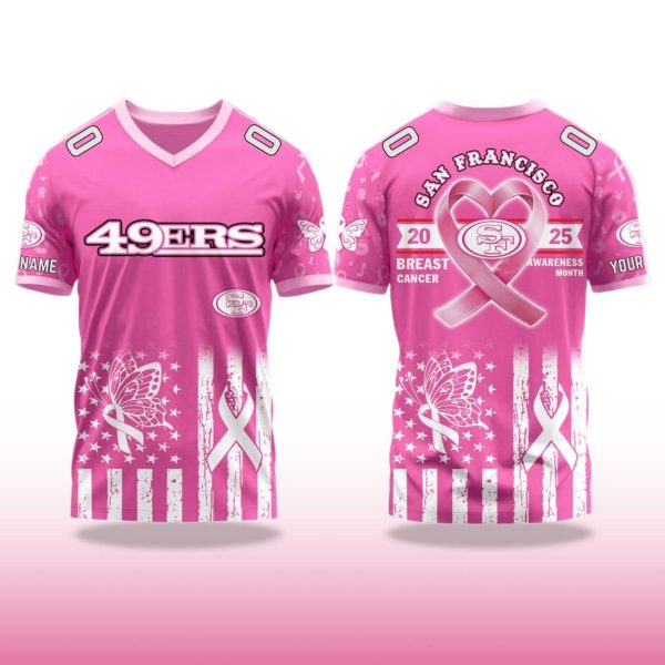 SF 49ers Breast Cancer Awareness Month Jersey 2025 2