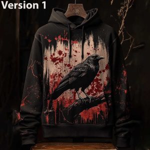 Blood Crow Back Halloween Hoodie 1