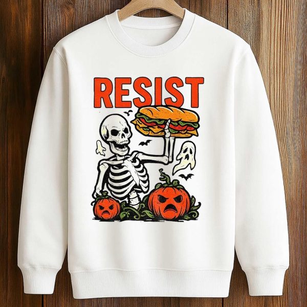 Skeleton Resist Sandwich Ghost Halloween Shirt (3)