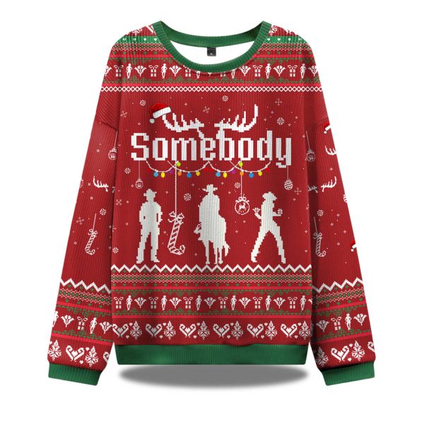 Somebodys Problem Couple Ugly Christmas Sweater 1