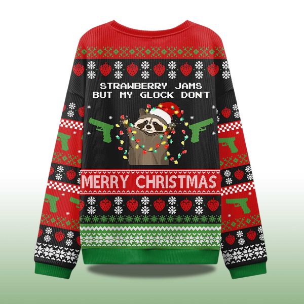 Strawberry Jams But My Glock Dont Merry Christmas Ugly Sweater 2