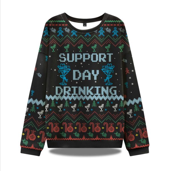 Support Day Drinking Ugly Christmas Sweater 1
