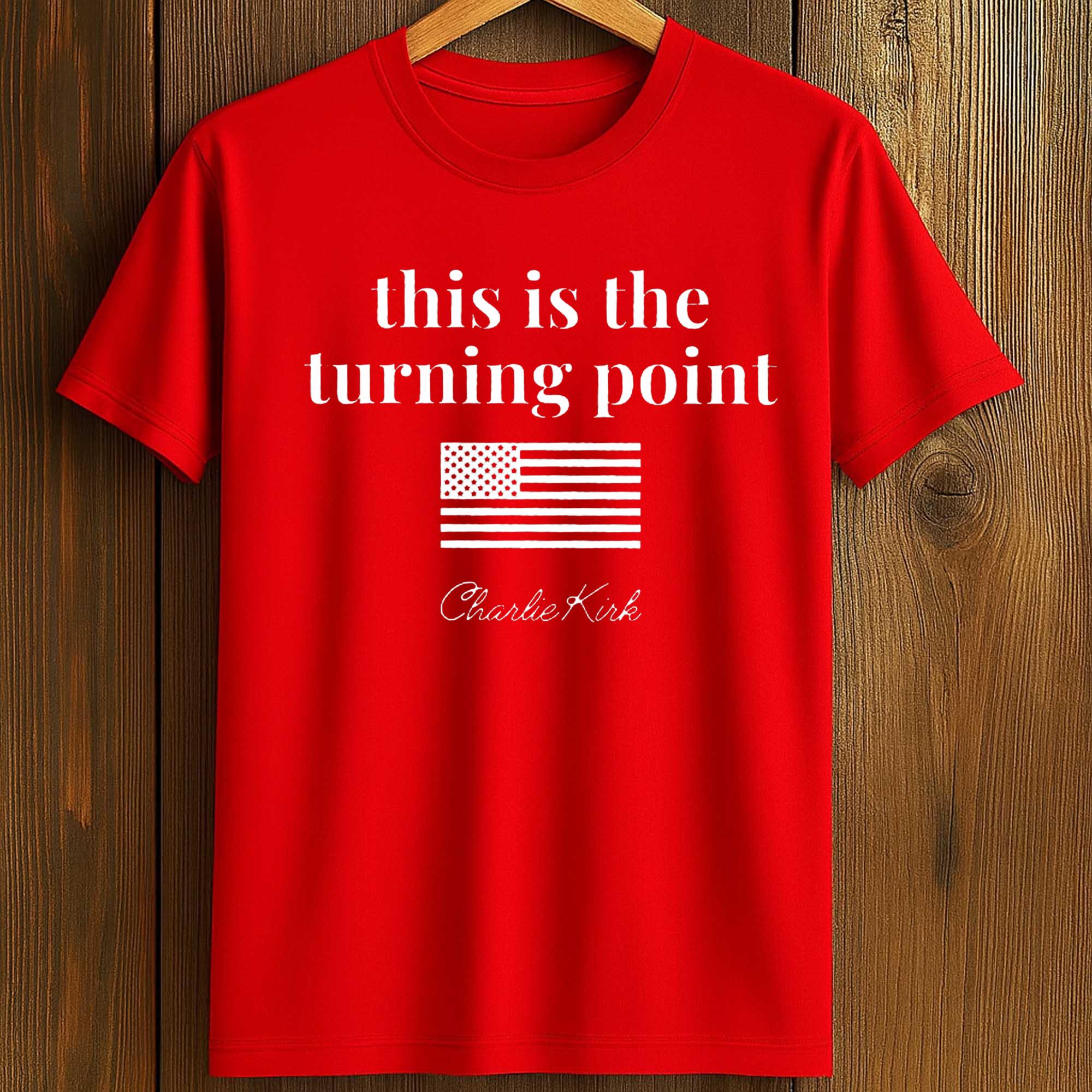 T-Shirt Homme RIP Charlie Kirk Turning Point USA | Manches Courtes, Coton, Taille S