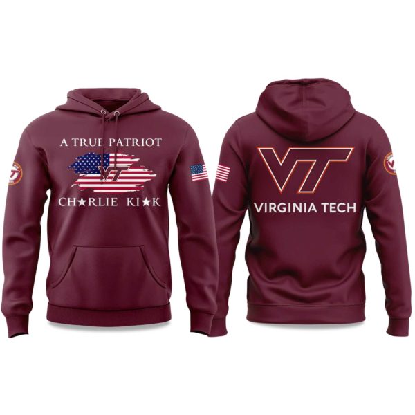 Virginia Tech A True Patriot Charlie Kirk Hoodie