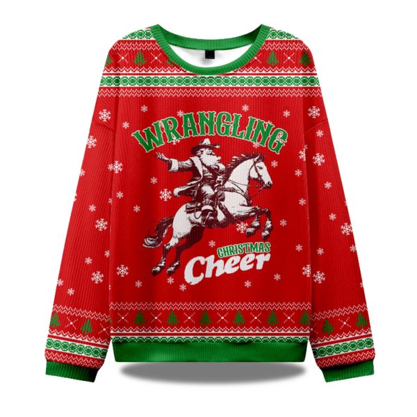 Wrangling Christmas Cheer Ugly Christmas Sweater 1