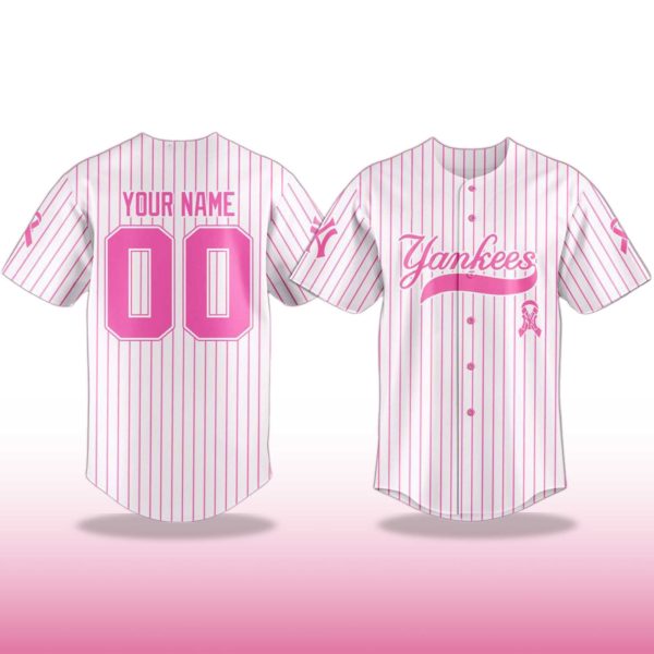 Yankees Breast Cancer Awareness Game Night Jersey 2025 2