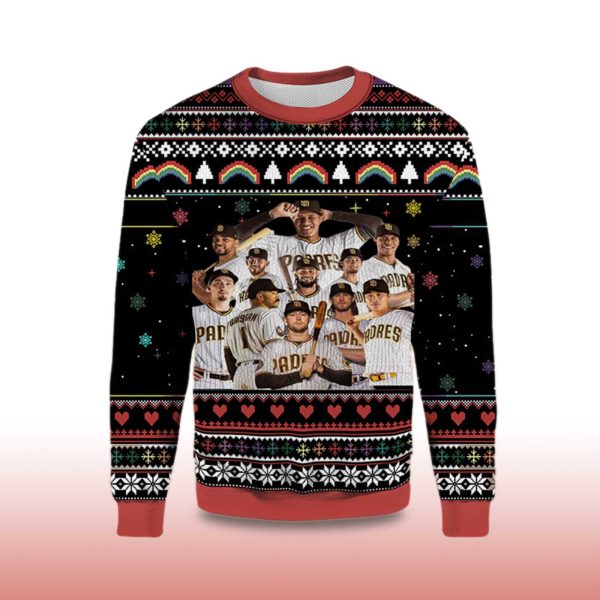 2025 San Diego Padres Team Roster Ugly Christmas Sweater
