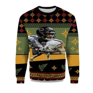 2025 Justin Fields Chicago Chicago Bears Ugly Sweater 1