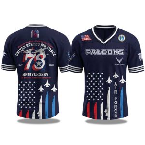 Atlanta Falcons US Air Force Birthday 2025 V neck Short Sleeve Jersey 1