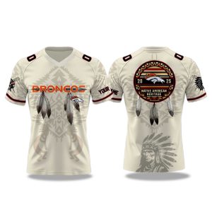 Denver Broncos Native American Heritage Month V neck Short Sleeve Jersey 2025 1