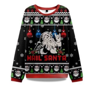 2025 Christmas Hail Santa Ugly Sweater 1