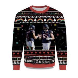 2025 Justin Fields Cody Whitehair Chicago Bears Ugly Sweater 1