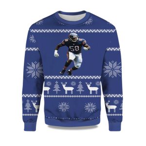 2025 Roquan Smith Chicago Bears Ugly Christmas Sweater 1