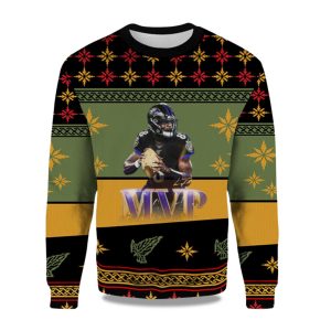 2025 MVP Lamar Jackson's Ugly Christmas Sweater 1