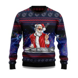 2025 DJ Claus Ugly Chrismas Sweater 1