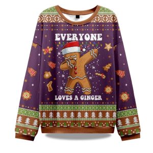 2025 Gingerbread Dabbing Dance Ugly Christmas Sweater 1