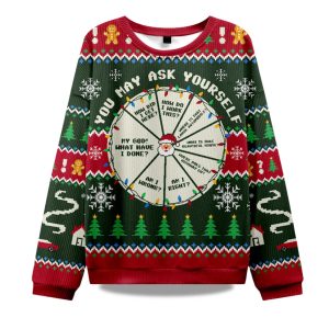 2025 You May Ask Yourself Ugly Christmas Sweater 1
