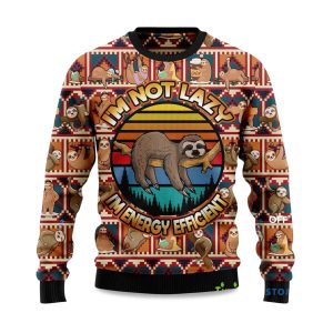 2025 Im Not Lazy Im Energy Efficient Ugly Christmas Sweater 1