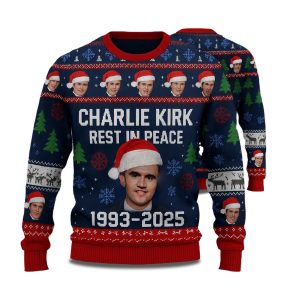 Charlie Kirk Rest In Peace 1993 2025 Ugly Christmas Sweater