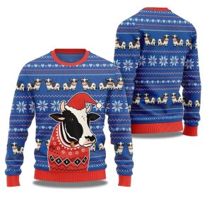 2025 Funny Cow Ugly Christmas Sweater 1