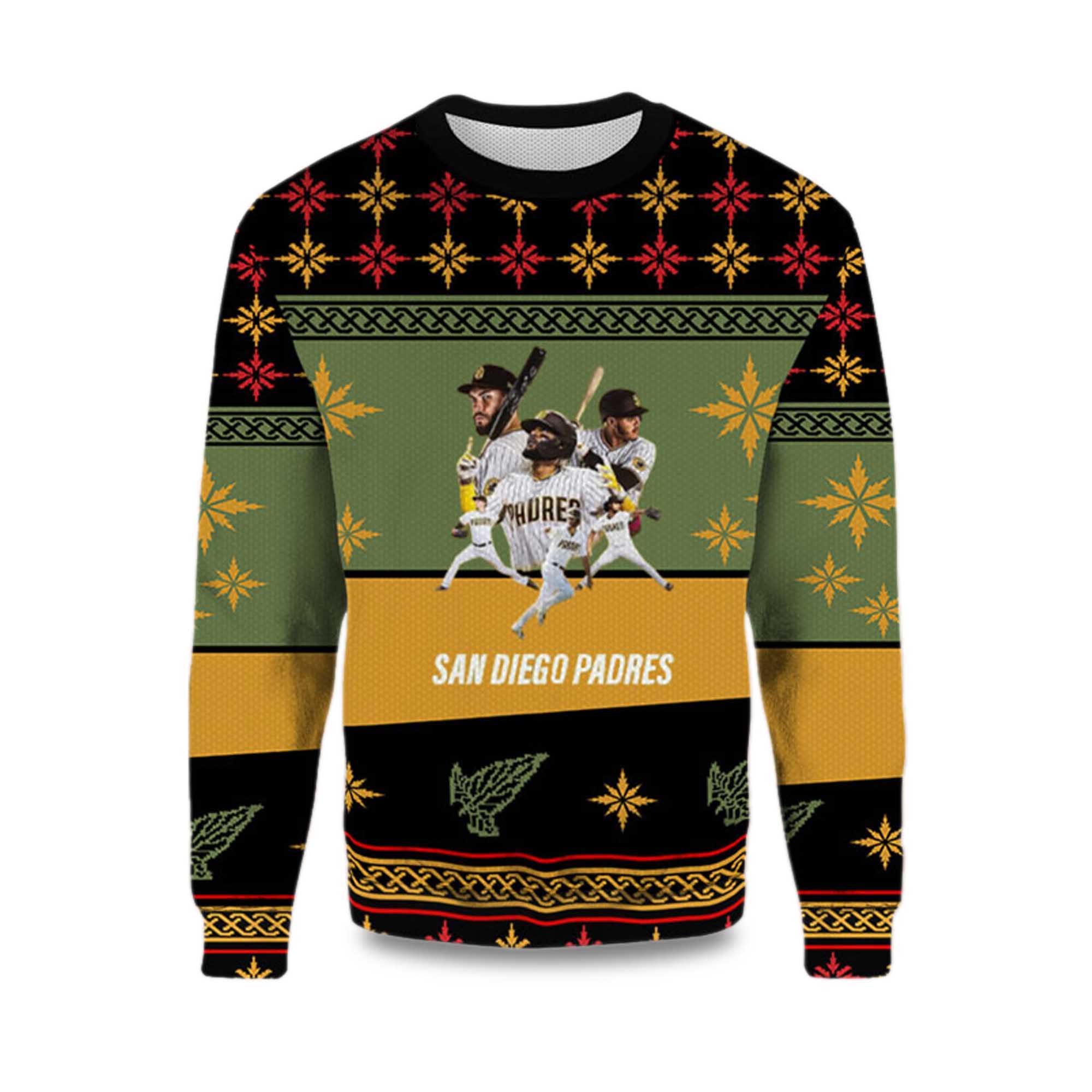 2025 San Diego Padres Media Guide Ugly Christmas Sweater 2025 San Diego Padres Media Guide Ugly Christmas Sweater