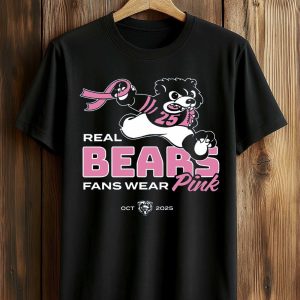 Real Bears Fans Wear Pink Breast Cancer Awareness T Shirt 1