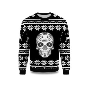 2025 Houston Astros Skull Outdoor Logo Ugly Christmas Sweater 1