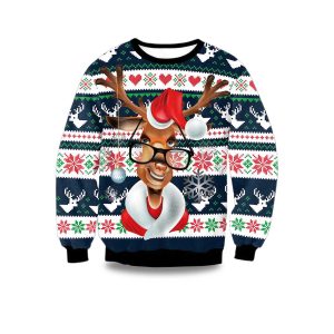 Merry Reindeer Ugly Christmas Sweater 2025 1