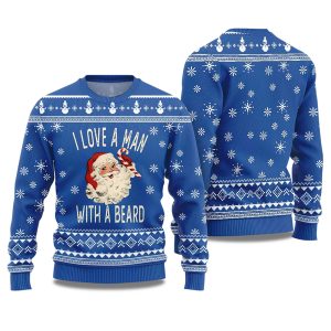 2025 I Love a Man With A Beard Ugly Christmas Sweater 1