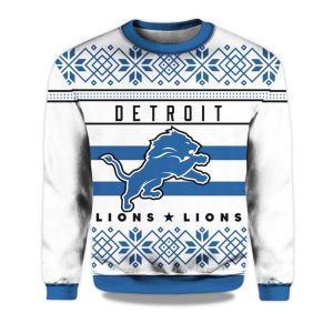 2025 Lions Football Ugly Christmas Sweater 1