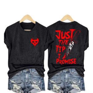 Just The Tip I Promise Knife Blood Hallowen Shirt 1