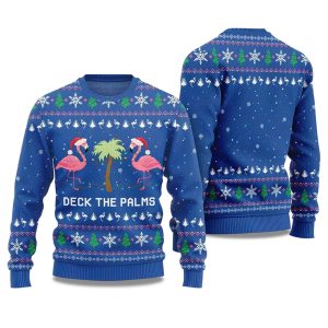 2025 Flamingo Deck The Palms Ugly Christmas Sweater 1