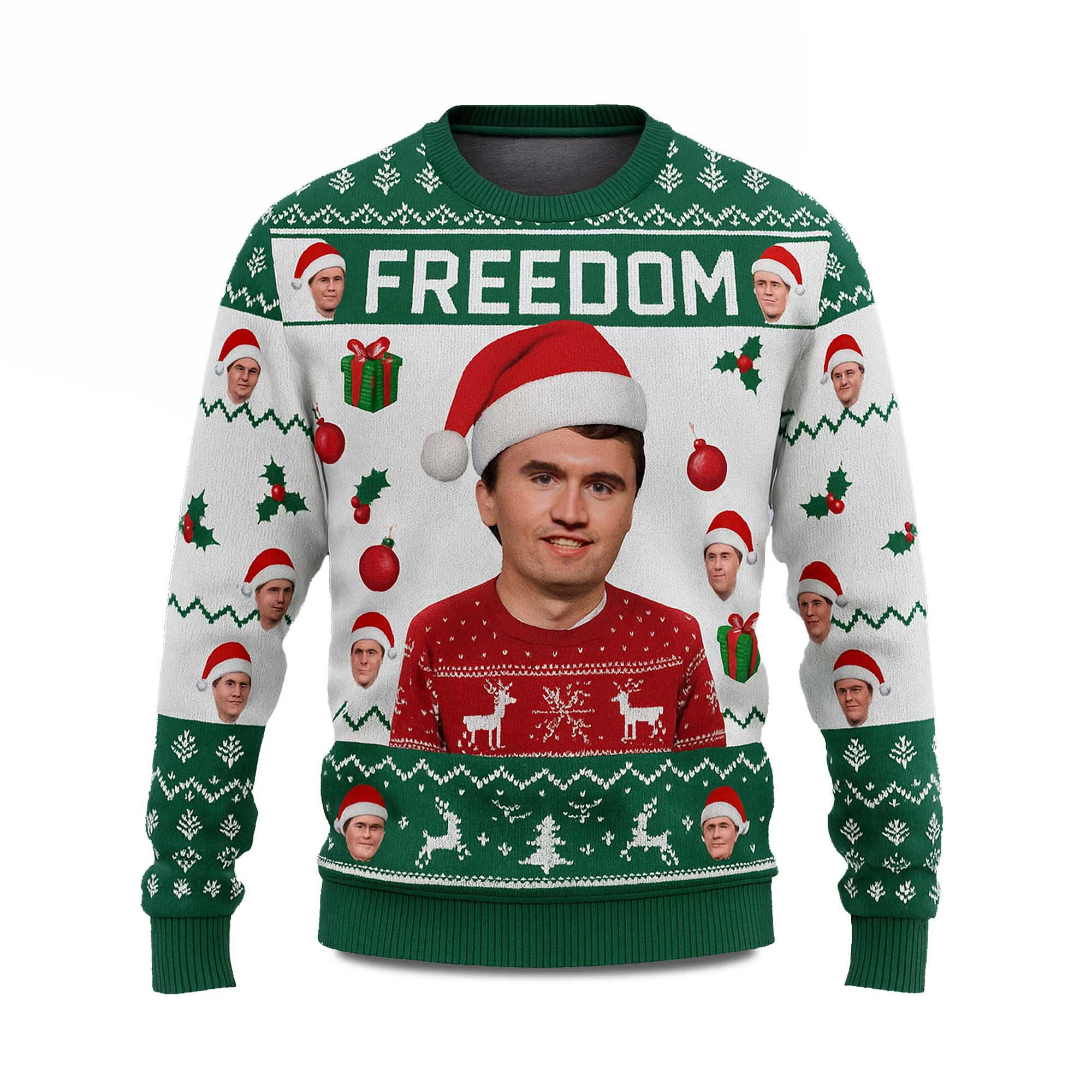 Freedom Charlie Kirk Christmas Ugly Sweater 2 Freedom Charlie Kirk Christmas Ugly Sweater