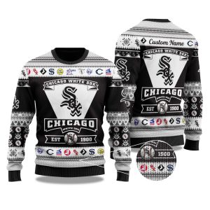 2025 Chicago White Sox Football Christmas Ugly Sweater 1